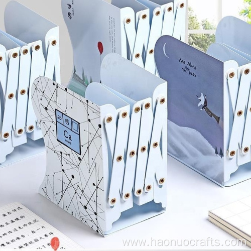 Retractable file bookshelf for junior high school students